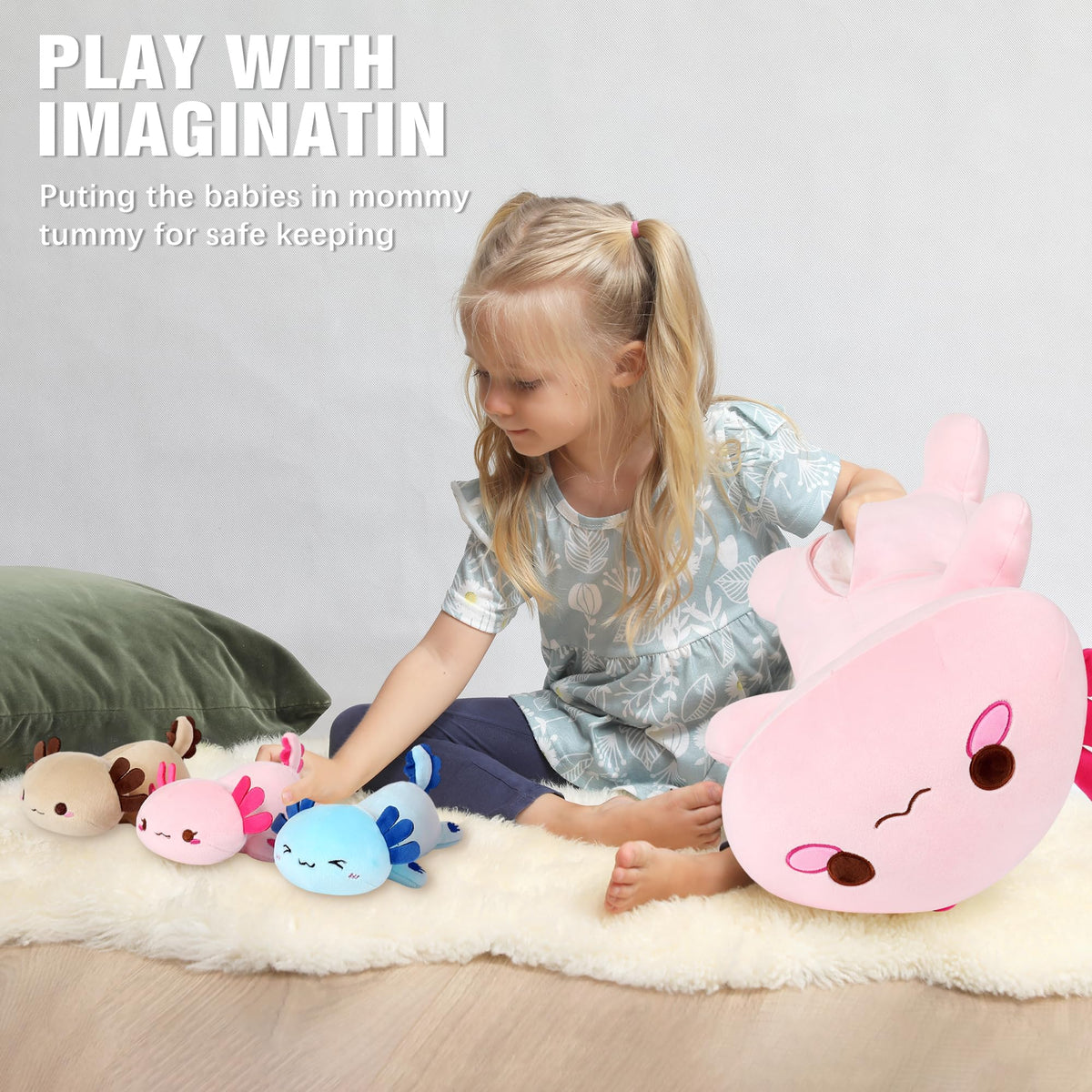 Onsoyours mommy axolotl plush inviting hugs with a friendly smile