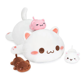 Onsoyours cat mommy plush is a 19.7-inch cuddle that makes a cozy bedtime friend.