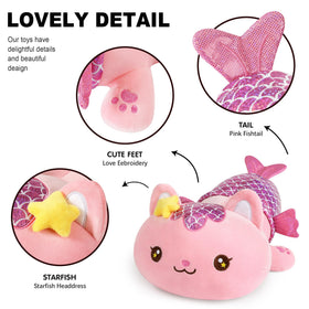 Onsoyours mermaid cat plush pillow ready for bedtime hugs