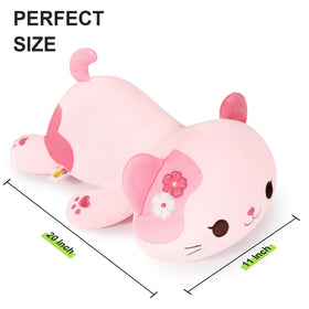 Onsoyours Sakura Cat Plush 20-inch face view highlights inviting plush texture for comforting hugs