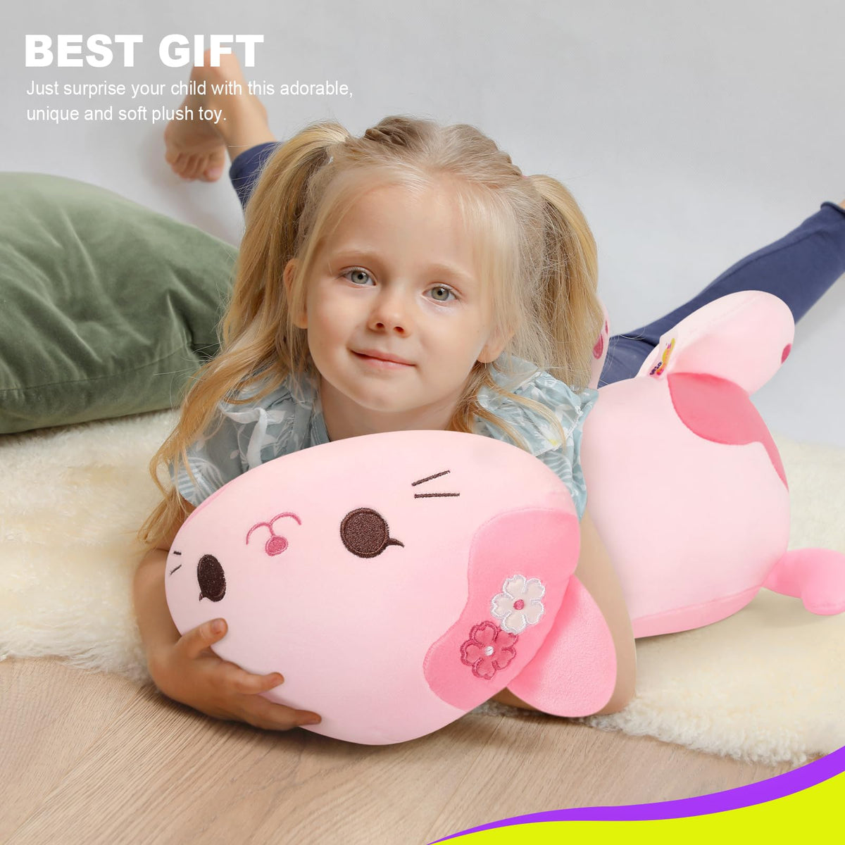 Onsoyours Sakura Cat Plush 20-inch kids-friendly cuddle buddy for desks and playtime