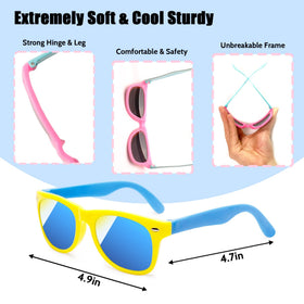 Ontigola colorful sunglasses with mirrored lenses, great for beach day looks.