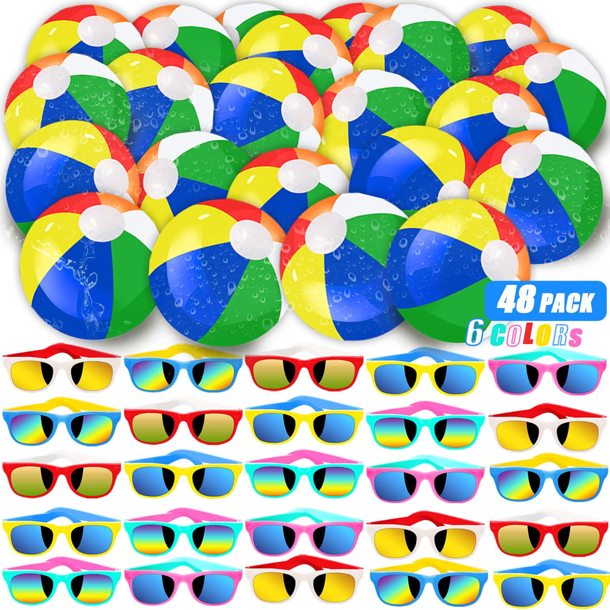 Ontigola neon sunglasses for kids, 24-pack, bright colors for sunny outdoor parties.