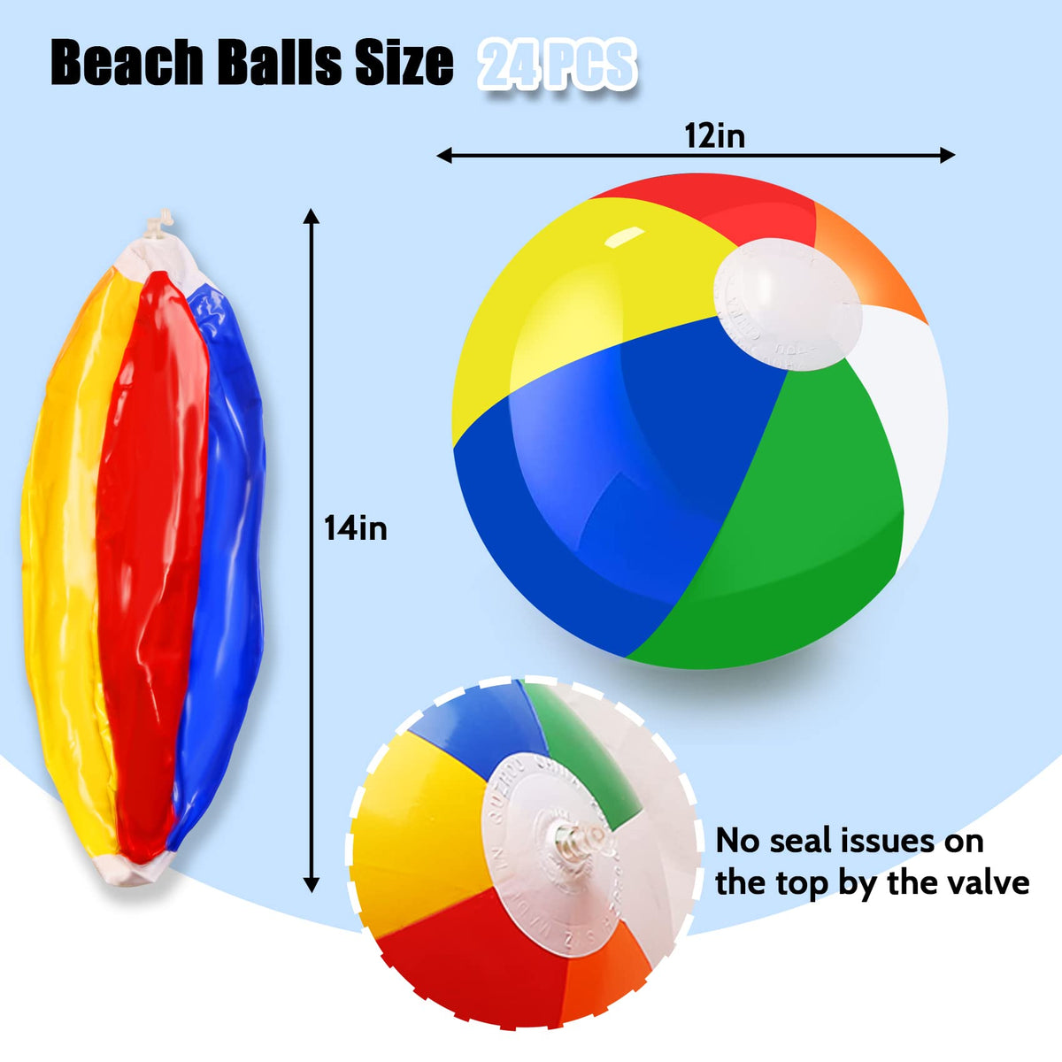 Ontigola PVC beach balls, 12 inch, durable for bounce and play at the pool.