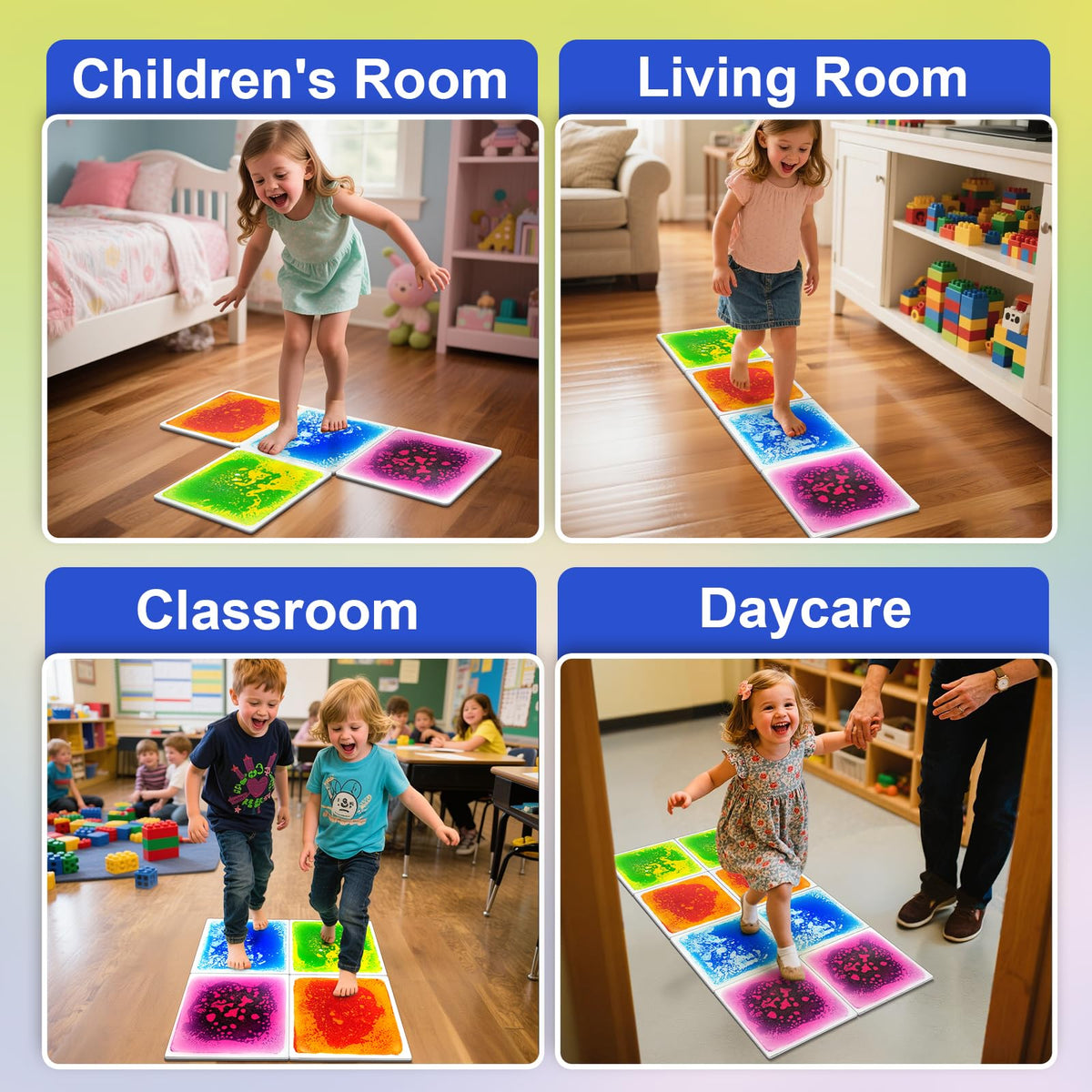 Onyoloy non-slip tiles boost safety during jumping and crawling activities.