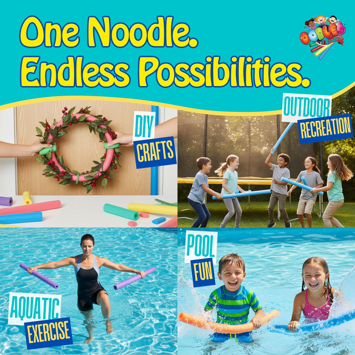 Oodles of Noodles hollow-core noodle 48in ideal for crafts and play.