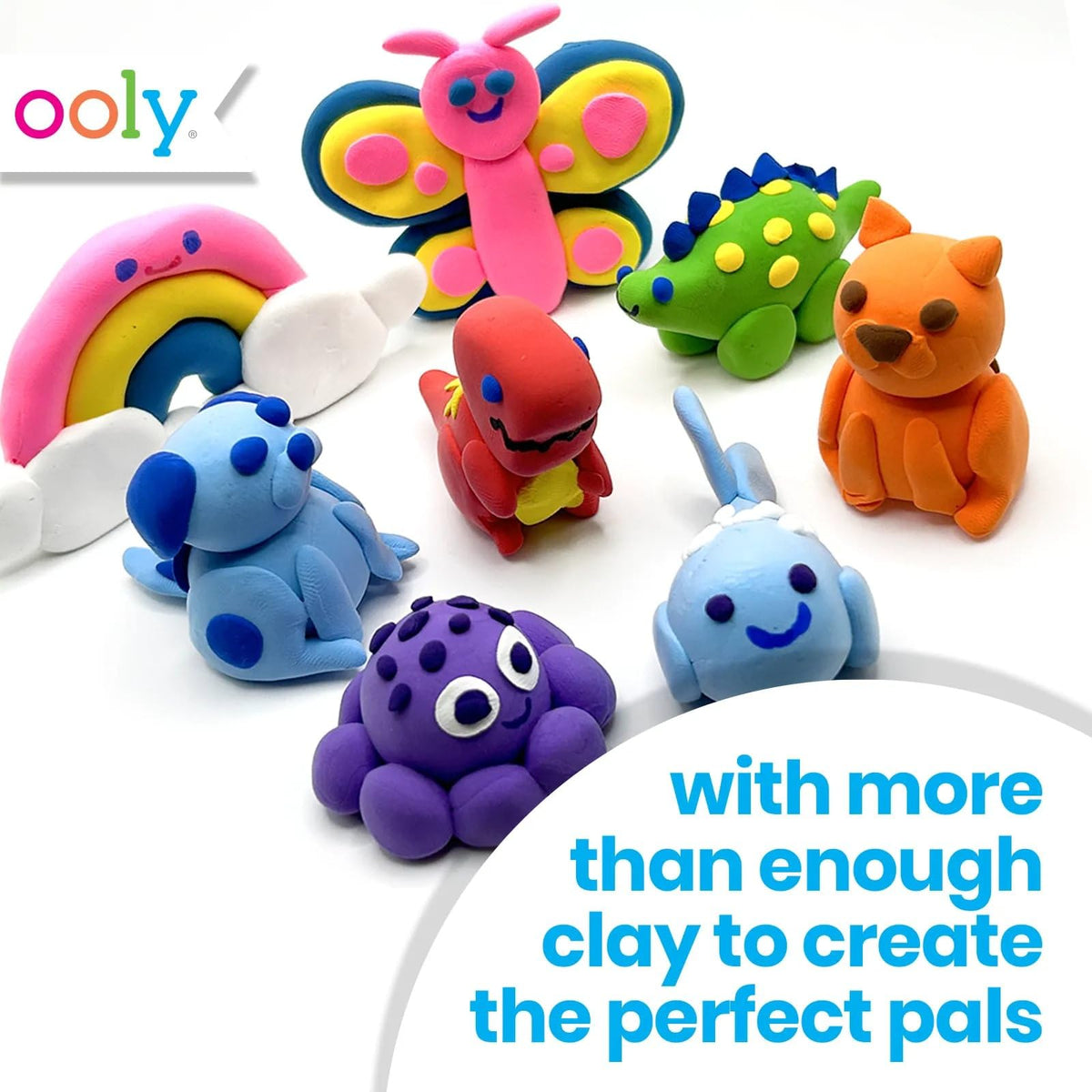 Ooly Creatibles painting and decorating clay creations after drying.