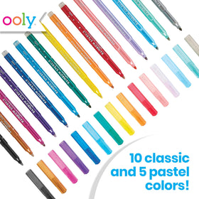 Ooly glitter markers classic colors deliver smooth 2mm lines.