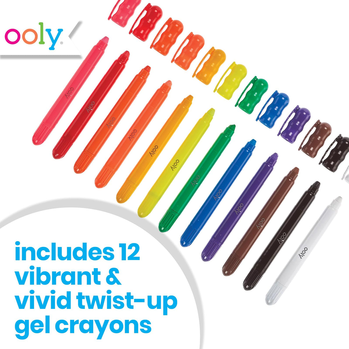 OOLY Rainy Dayz gel crayons produce bold colors on glass and paper.