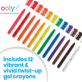 OOLY Rainy Dayz gel crayons produce bold colors on glass and paper.