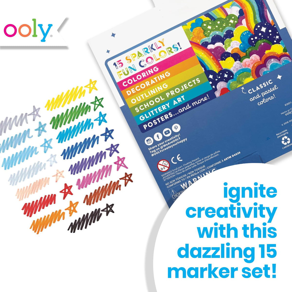 Ooly safe non-toxic markers for kids 6+.