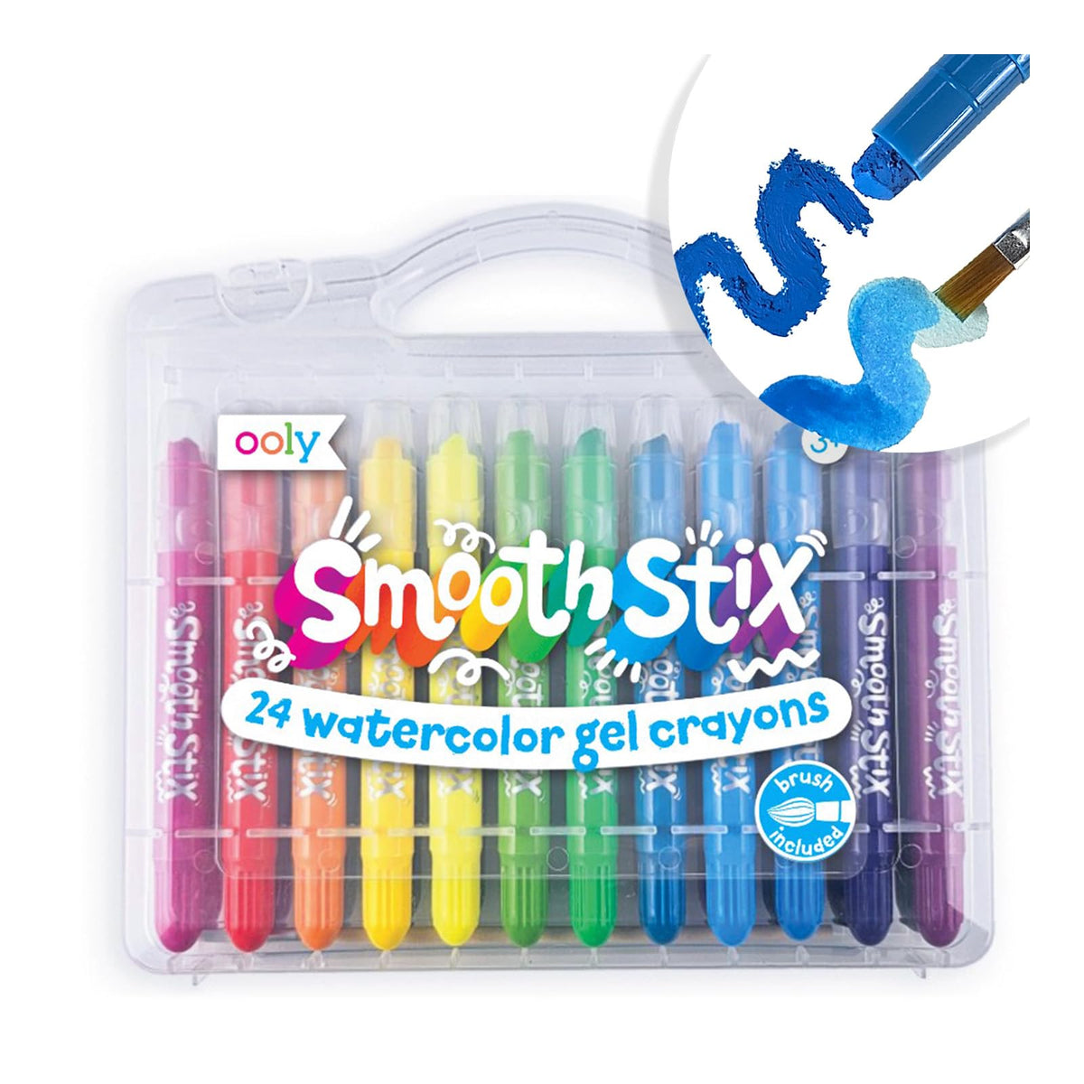 Ooly Smooth Stix Gel Crayons, 24 colors in a box, bold pigments for glass and paper.