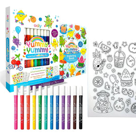 Ooly Yummy Yummy blueberry scented markers in a travel kit for on-the-go art.