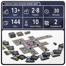 OOMM Games No Escape dice and meeples arranged for tense strategic moves