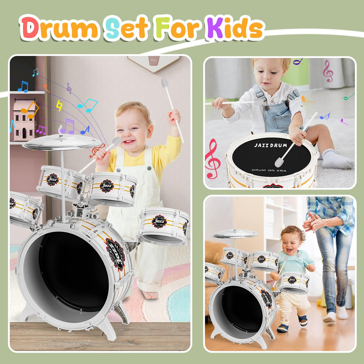 OoneWiser drum sticks included for immediate musical exploration.