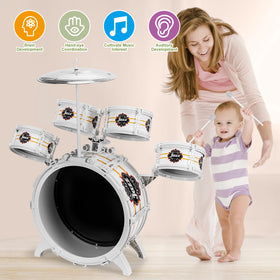 OoneWiser Jazz Drum Set with stool enables easy setup and play.