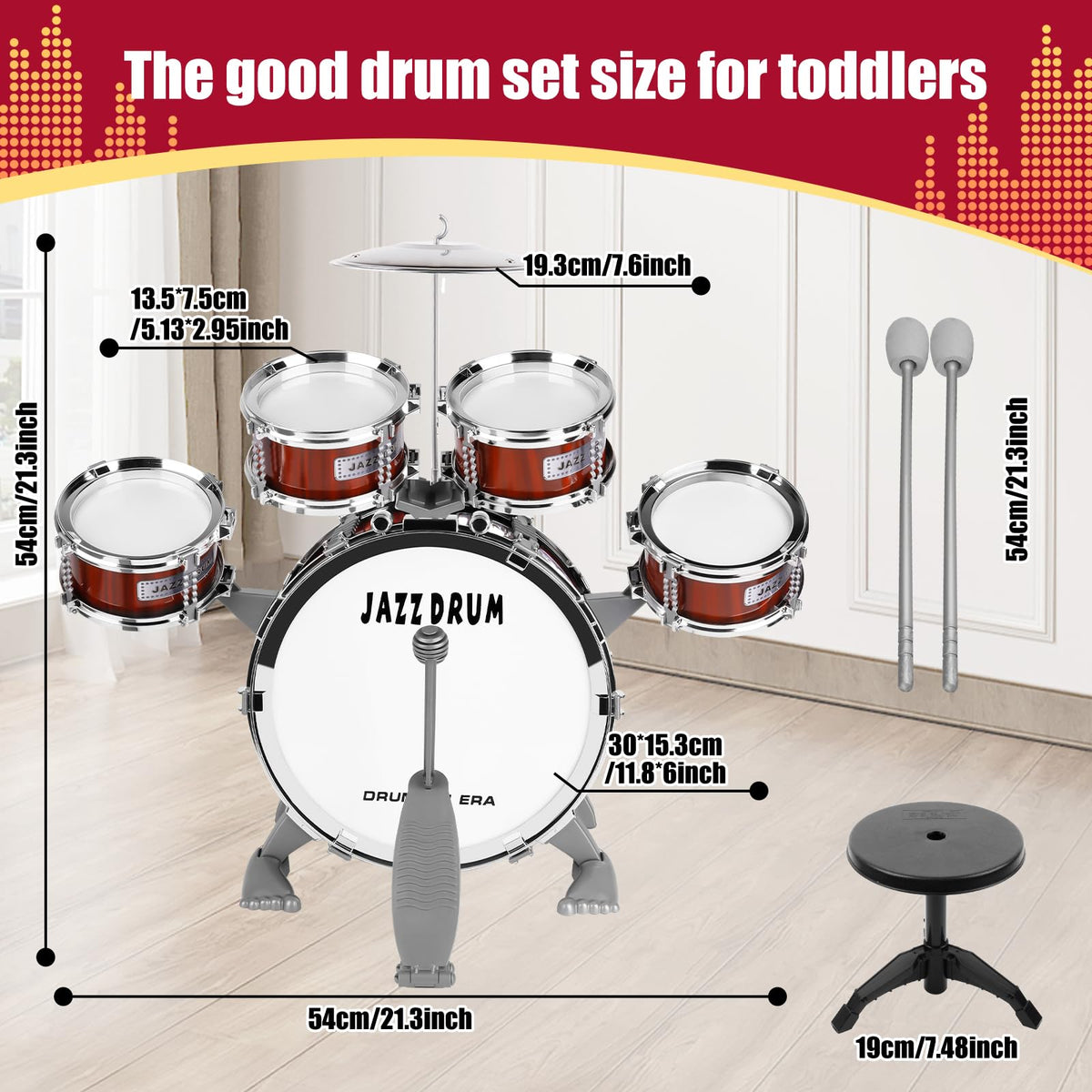 OoneWiser cymbal adds bright shimmer for lively rhythms.