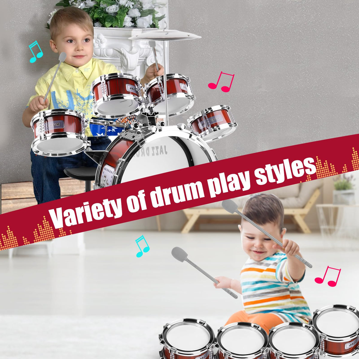 OoneWiser drum stool provides comfortable height for young players.