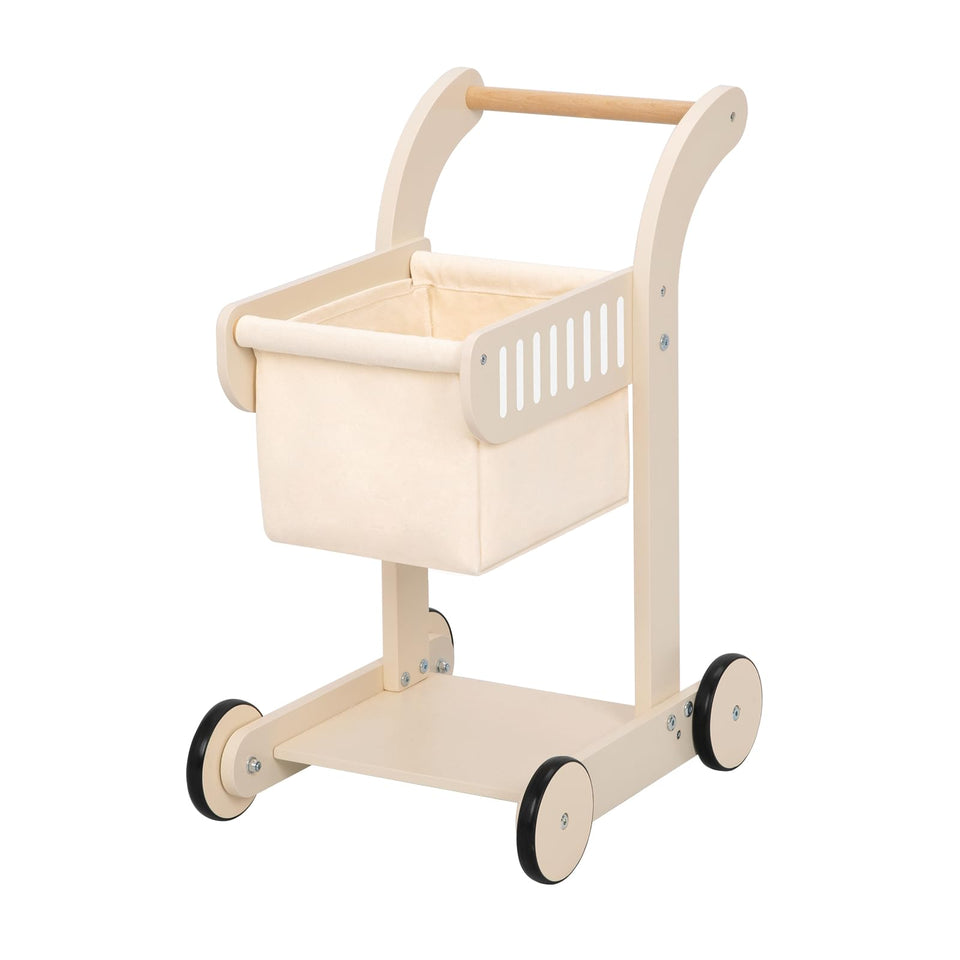 OOOK baby push walker in wooden front view shows a sturdy design for early steps