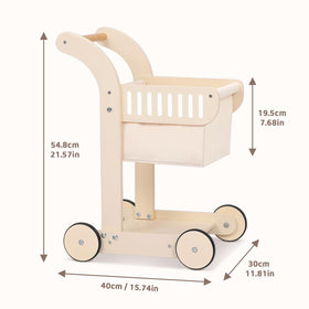OOOK baby push walker wooden side view highlighting smooth surfaces and safe edges