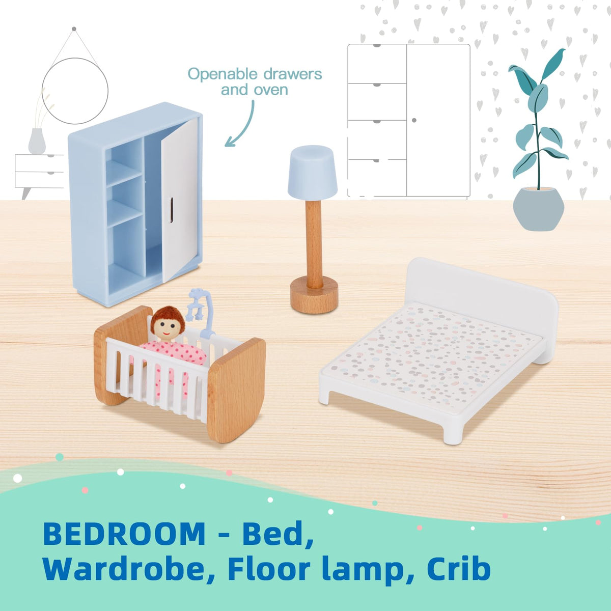 OOOK bathroom furniture set for tidy tiny spaces during play.