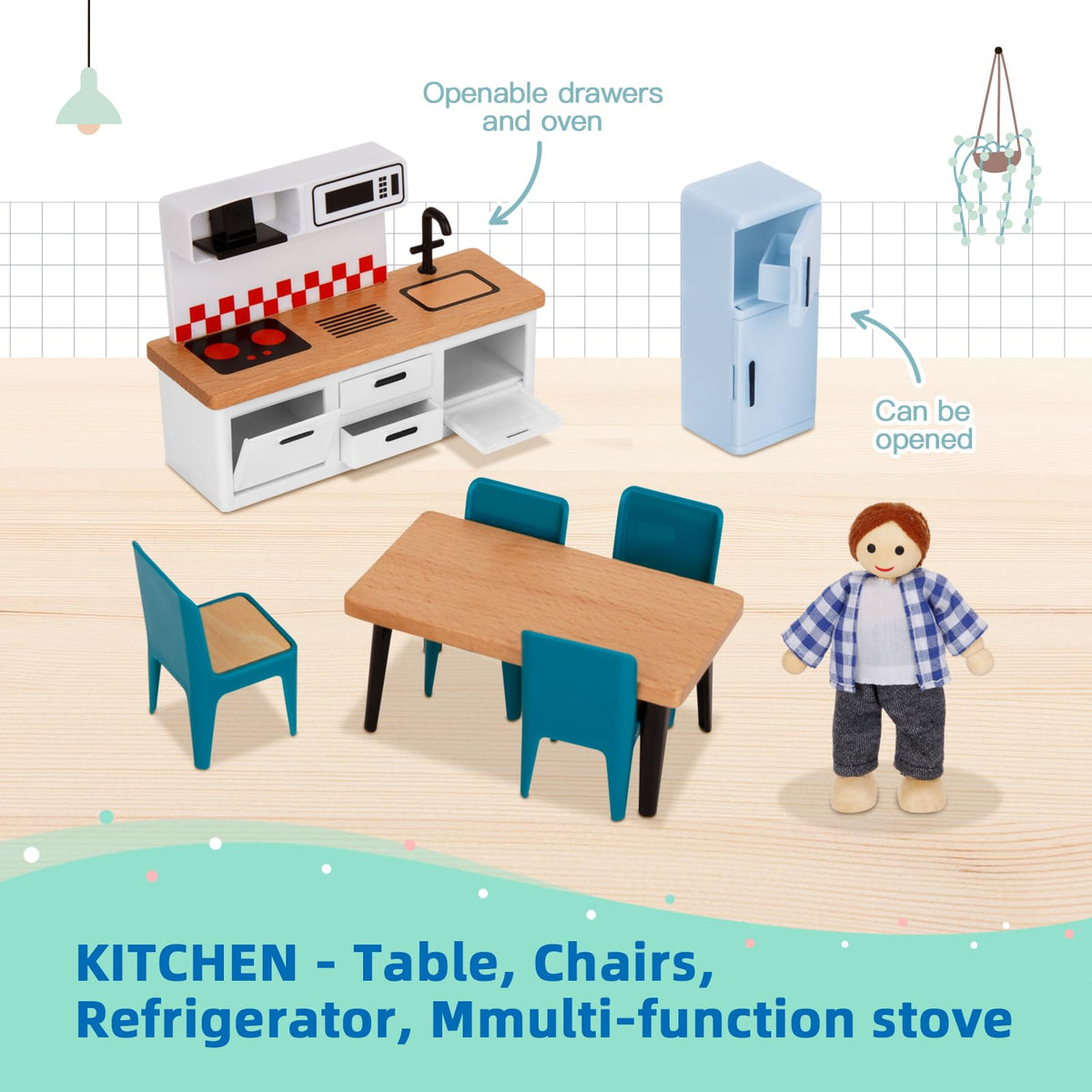 OOOK dining room furniture for realistic mealtime roleplay.