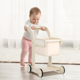 OOOK wooden walker four wheels stability shot underlines balance for toddlers