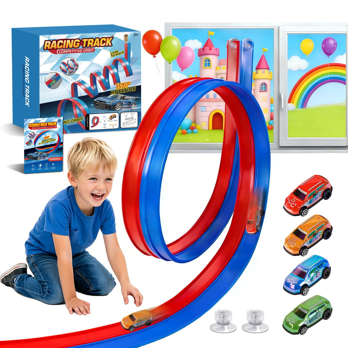 OPDEKEHA flexible race track start area with stable suction for quick setup.