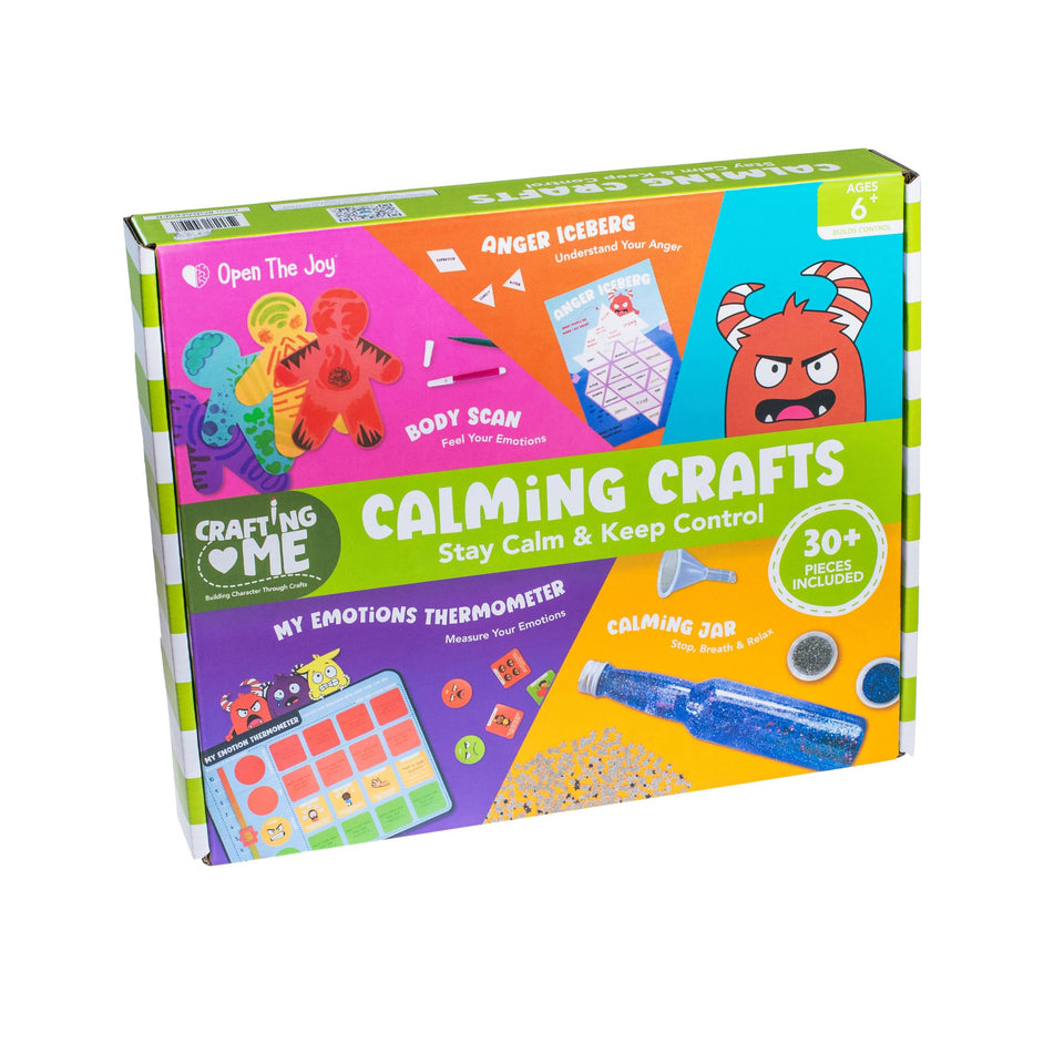 Open The Joy calming crafts kit bottle showing a tactile mindfulness activity