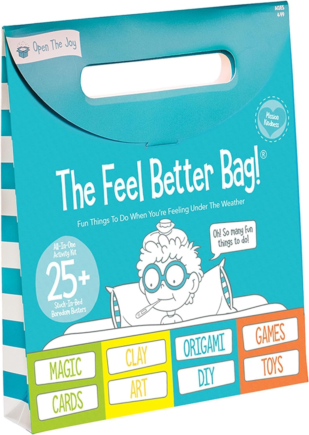 Open The Joy Feel Better Bag cover, gift-ready for comforting downtime