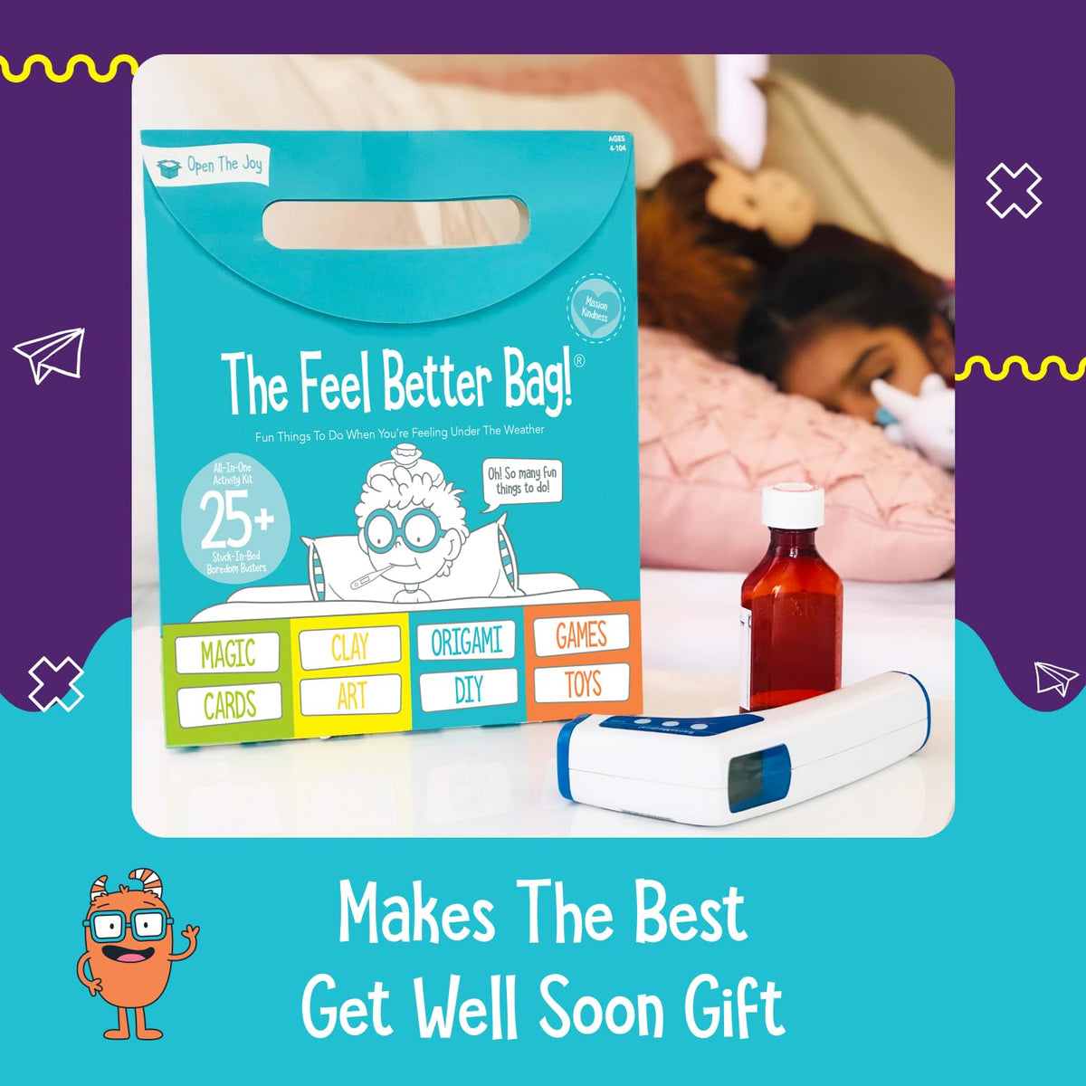 Open The Joy Feel Better Bag playing cards for quick family games