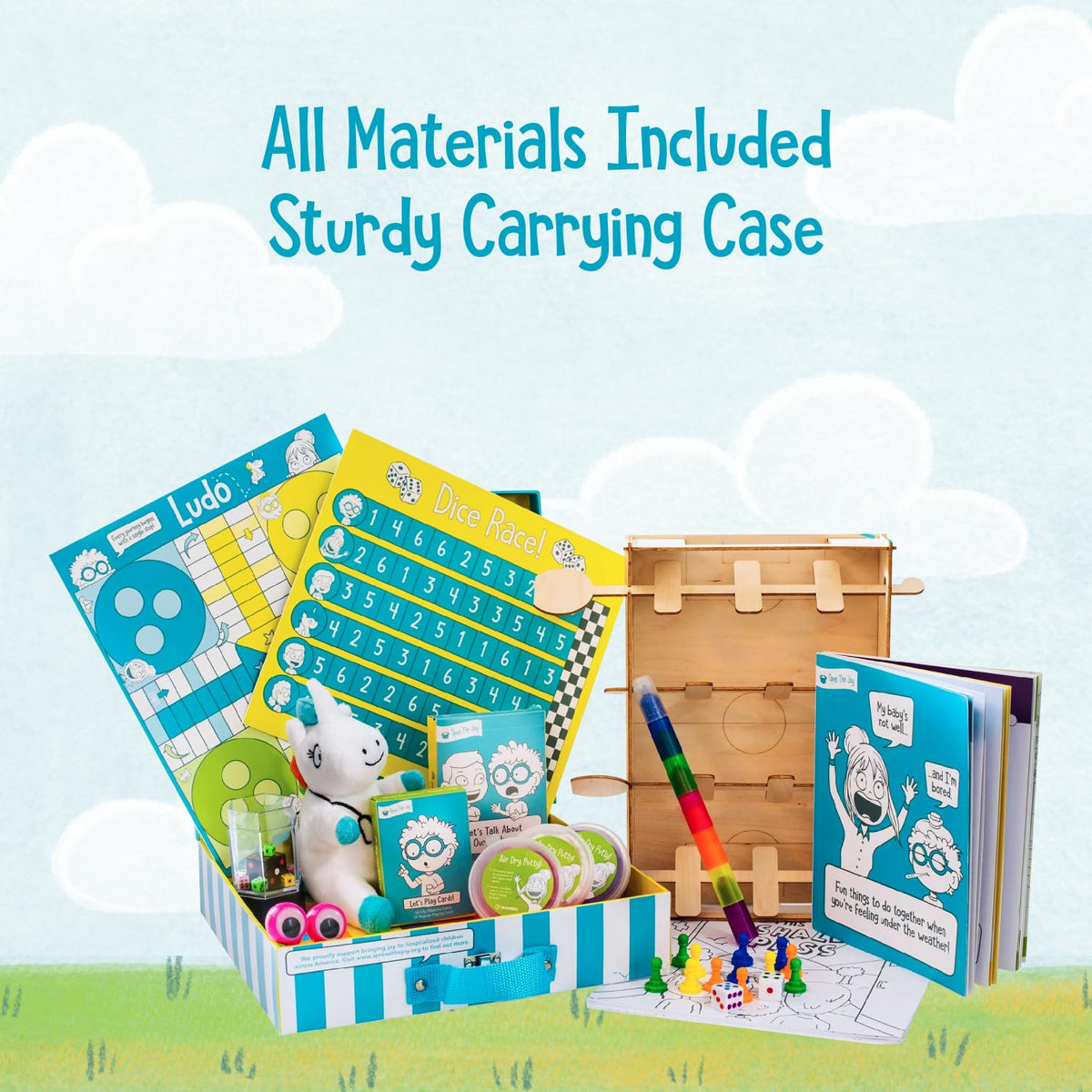 Feel Better Box activity book with 75+ pages of creative prompts and play.