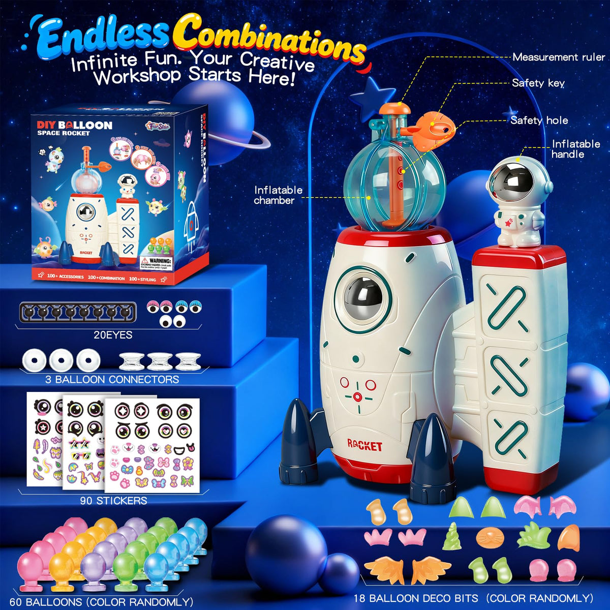 OPENAIRCOMFORT safe durable balloon material emphasizes worry-free play and long-lasting balloons.