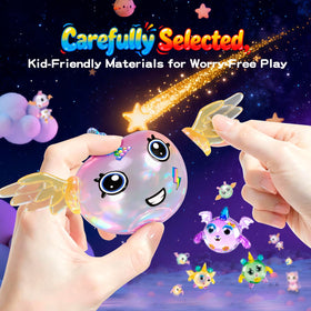 OPENAIRCOMFORT stickers and 3D eyes showcase embellishments for playful balloon characters.