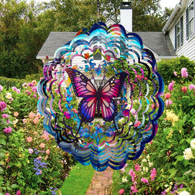 Opjoy 3D butterfly wind spinner metal design with reflective spin.