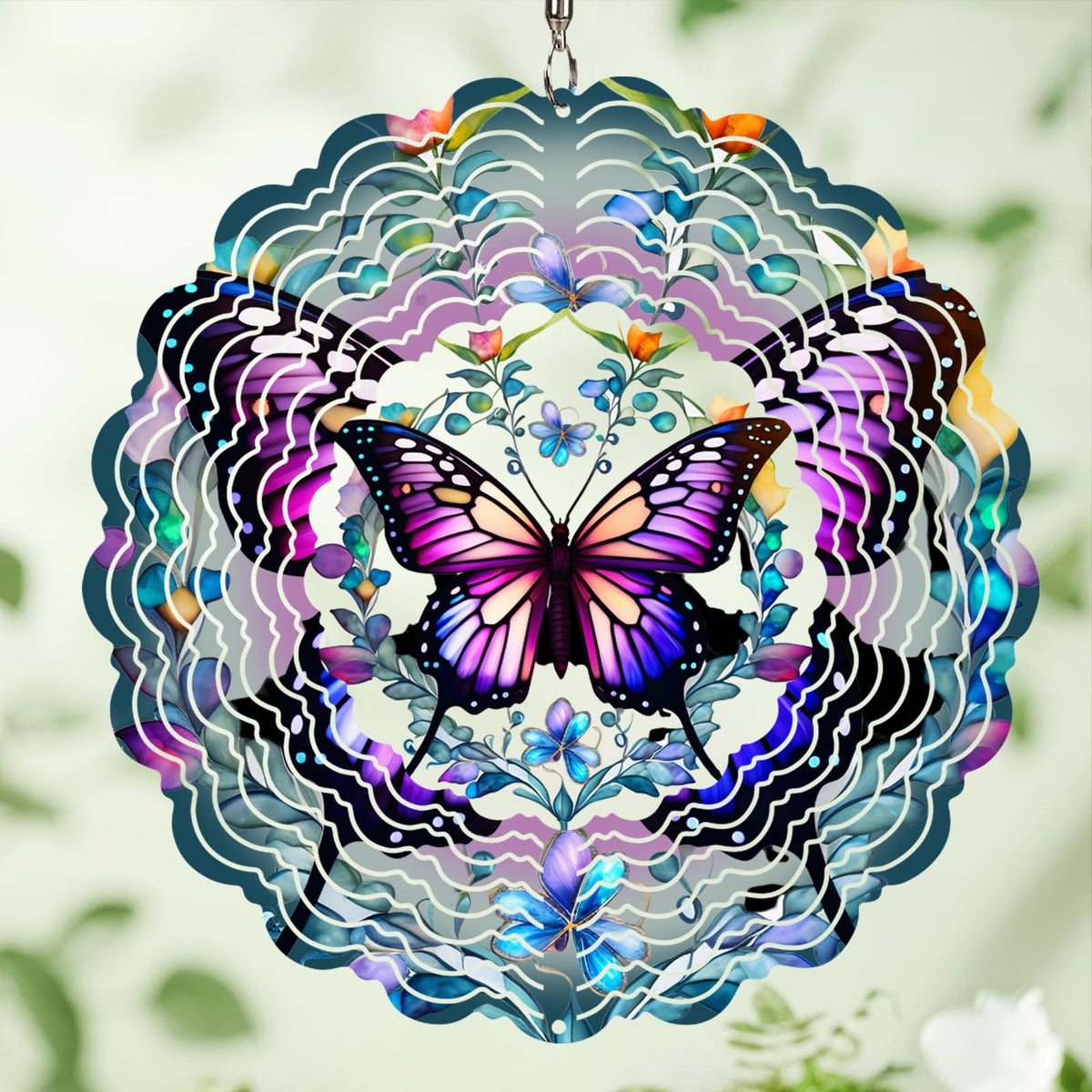 Opjoy Butterfly Wind Spinner Outdoor 12 inch adds color and motion to your garden.