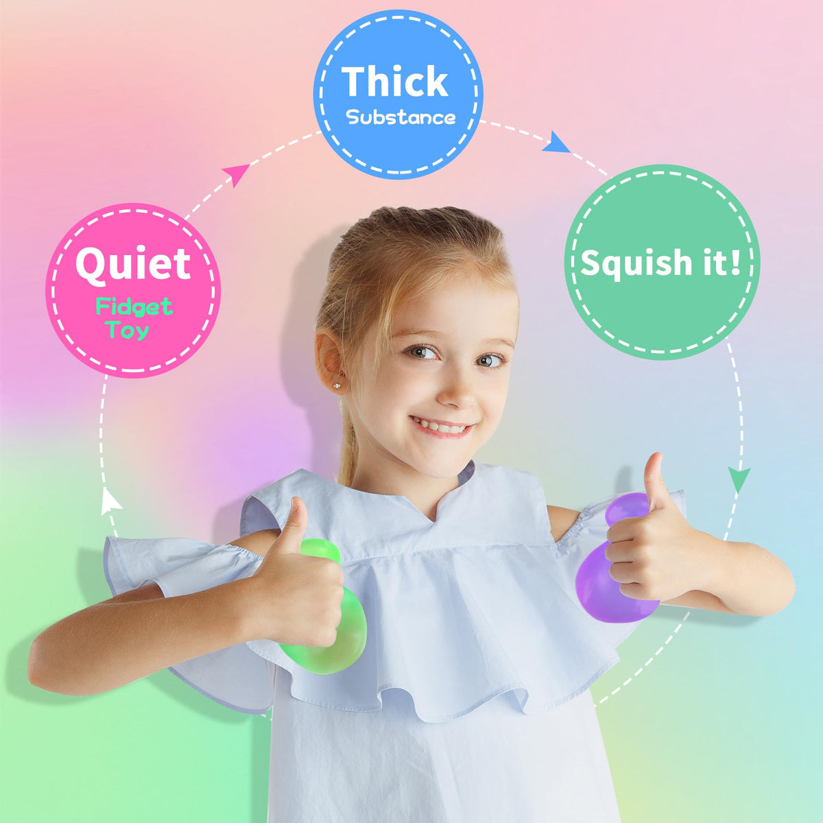 Opllsai cube squishies in color variety for tactile play.