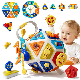 Oppvoci 22-in-1 Busy Board pull string boosts fine motor skills during play