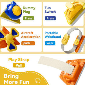 Oppvoci 22-in-1 Busy Board simulated plug encourages exploration and sensory feedback