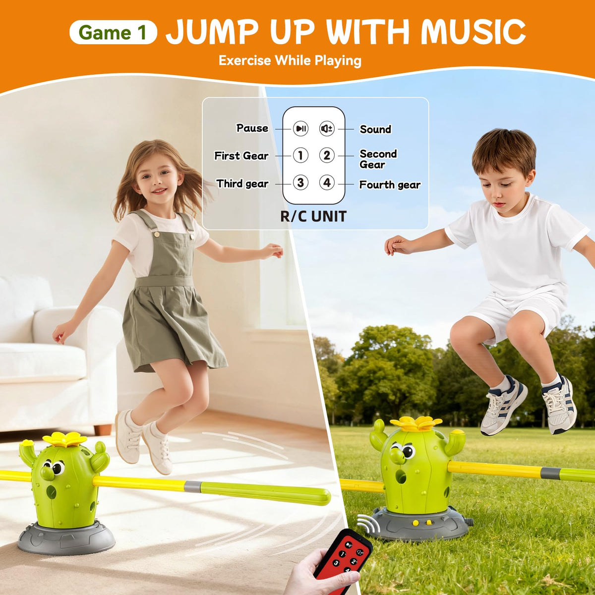 Oppvoci Cactus stomping rocket launcher outdoors for active fun