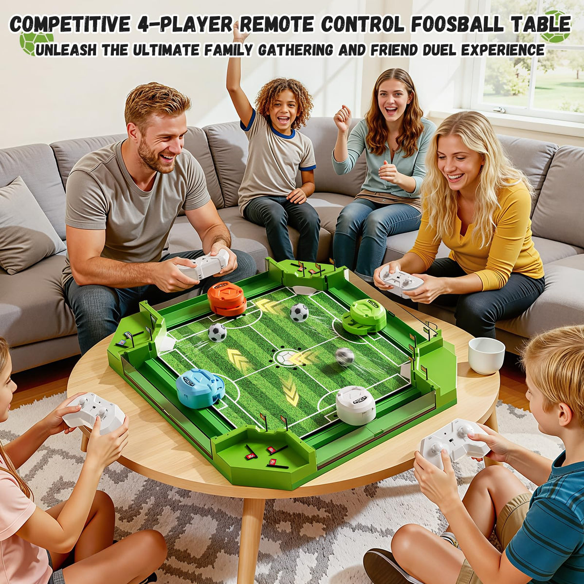 Oppvoci tabletop football game in action with players