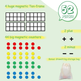 Opret plus and minus signs for quick arithmetic exploration with ten frames