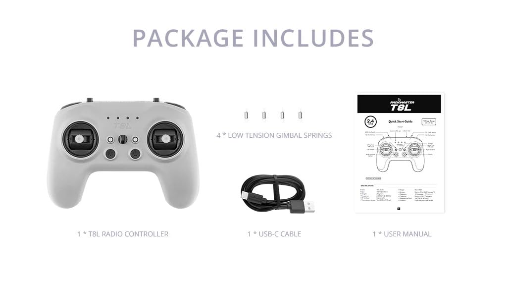Opus RadioMaster T8L compact design for portable flight sessions
