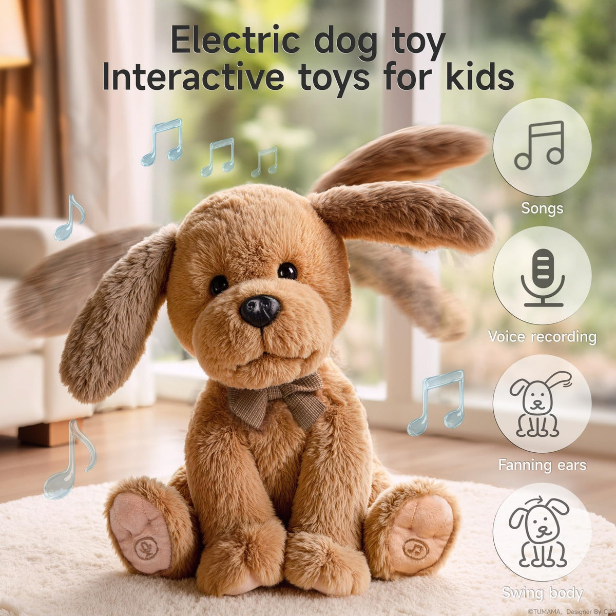 OR OR TU Baby Animated Plush Dog serves as a musical toy for play