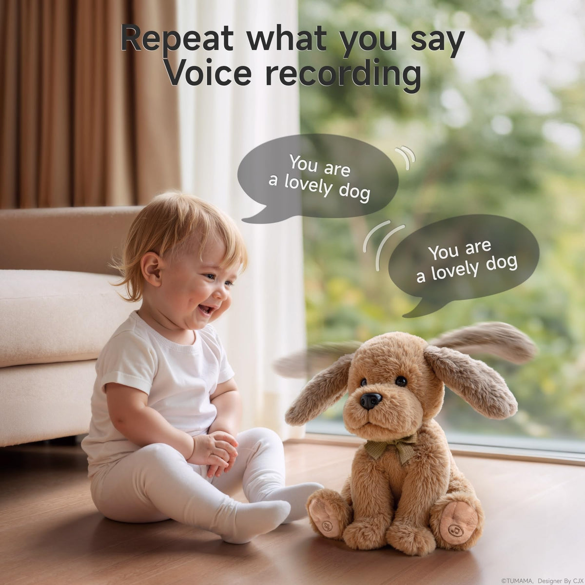 OR OR TU Baby Animated Plush Dog sings lively nursery rhymes for kids