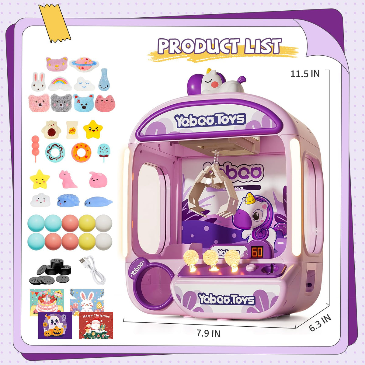 ORANGE OCEAN Large Claw Machine four themed background cards included