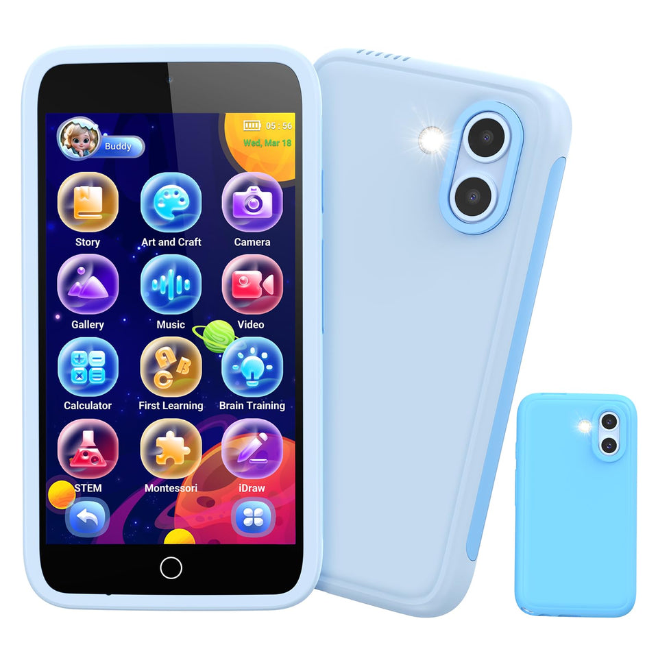 Orantronx Kids Smart Phone front camera for fun photos and learning moments.