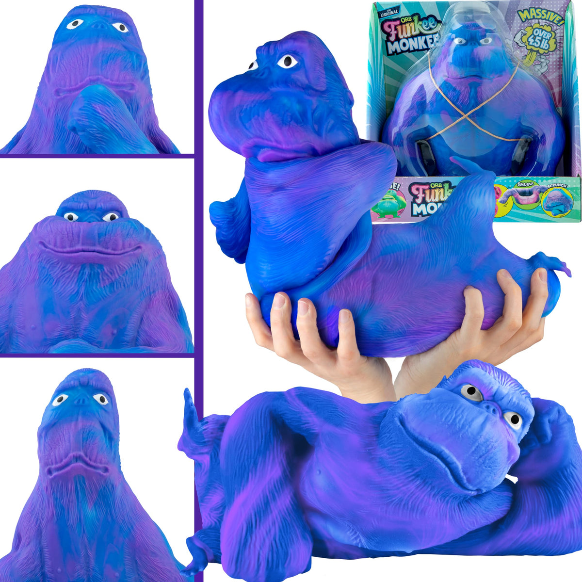ORB Funkee Monkee Jumbo blue-purple skin for sensory play and pose-ability
