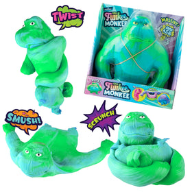 Orb Factory Funkee Monkee Jumbo in green-blue skin shows durable, poseable fun.
