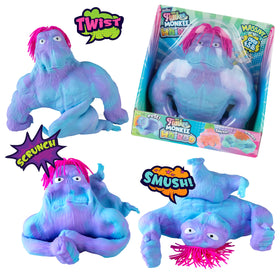 The Orb Factory ORB Original Jumbo Hairdo Funkee Monkee with blue-purple skin and pink hair, great for fidgeting.